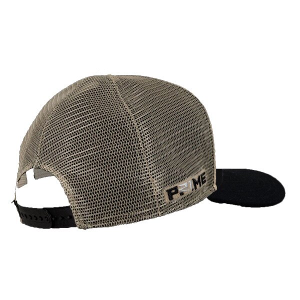 Netted trucker-hat style backing in Vegas Gold with an adjustable snapback and a Nike and Prime logo.